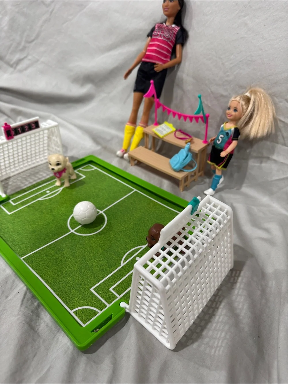 Barbie Chelsea Soccer Playset with additional soccer Barbie doll